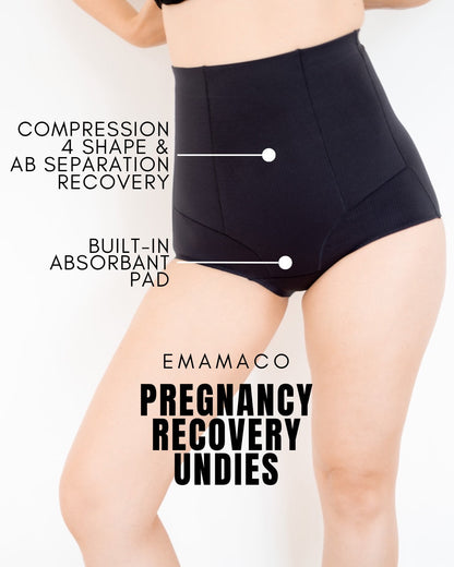 High-waisted black compression underwear for post pregnancy recovery at Pregnancy Recovery High Waist Brief